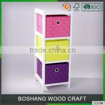 Modern Furniture Storage Wooden Cabinet with Colourful Drawers