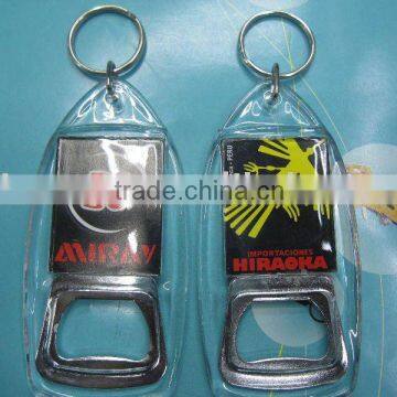 promotional acrylic bottle opener with keychain