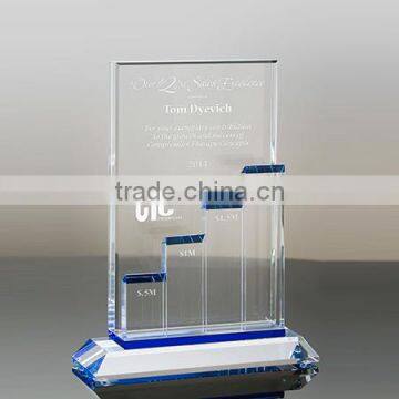 Hot rectangle glass award plaque for business achievement reward