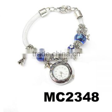 fashion branded beaded bracelet wrist watches for girls new design watch