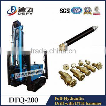 Multi-function hydraulic rotary drilling rig for selling, DFQ-200 crawler strong power DTH drilling rig