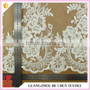 HC-5676-1 Hechun Sew Stone Bead Ivory Bridal Lace Fabric for Wedding Dress 2016 photo-6