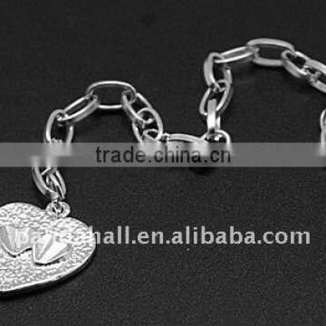 Iron End Chains, with Tibetan Style Pendants, Silver Color, Iron Cross Chains: 3.8x6.9mm(FIND-JF00056)