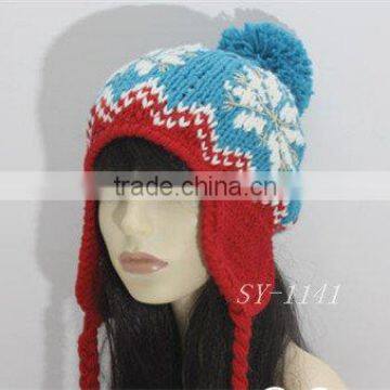 jacquard earflaps hat