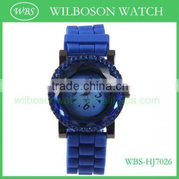 Silicone fashion lady diamond oem watch