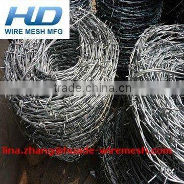 electric galvanized, polymer coated Barbed Wire ring carboard packed then pallet