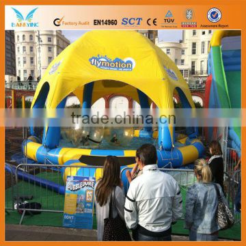 Hot sale plastic swimming pools with canopy use water ball,boat