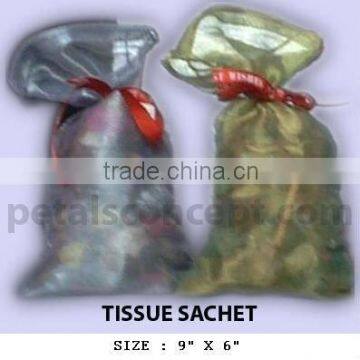 Tissue organza drawstring gift pouches