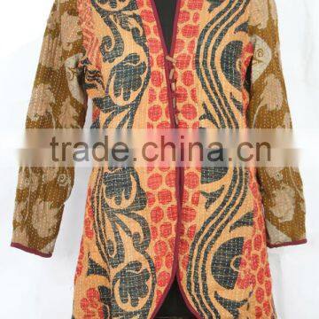 RTHCJ-16 Traditional Print reversible cotton kantha Women Jackets stylish pattern Jaipur