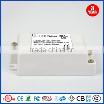 UL CE Passed LED Driver 24V 0.5A 12W For LED Strip Light With Constant Voltage