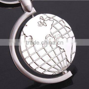 Metal globe key chain wholesale/custom key chain