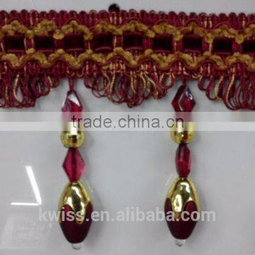 beaded fringe trim curtain for decoration,beads curtain fringe