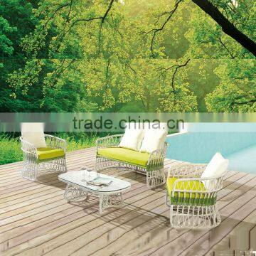 Weatherproof Outdoor Garden Furniture White Rattan Outdoor Furniture Set