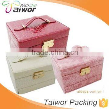 Alibaba China Custom cosmetic Box makeup kit Jewelry Box with key lock