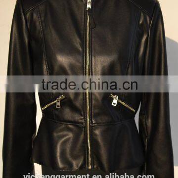 Women Lady lamb nappa leather jacket