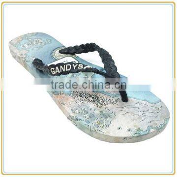 New Fashion EVA Flip Flop Beach Rubber Embossed Thong Slipper for Men photo-4