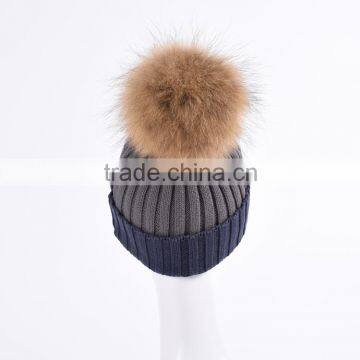 Constract Color Knitted Fur Child Hats Baby Children Winter Hats KZ160086 photo-4