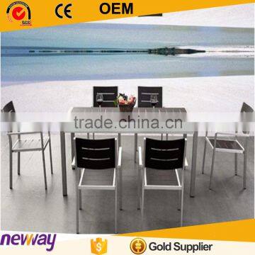 2015 hot sale wood plastic composite outdoor WPC furniture modening set for six people                        
                                                                                Supplier's Choice