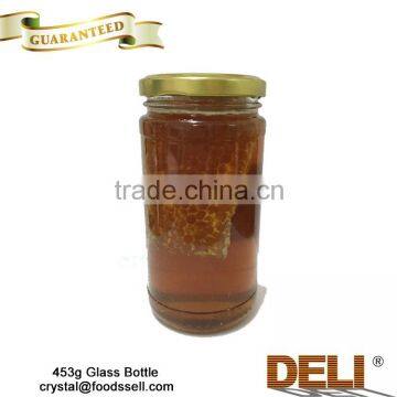 syrup honey with comb 453g mason jar