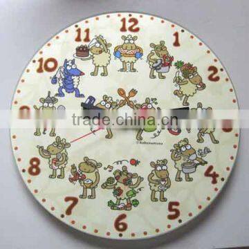 Best selling product custom pattern High Quality Glass Wall Clock