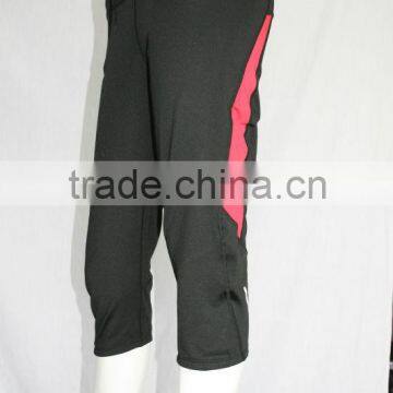 Black contrast red ladies functional yoga pants wholesale