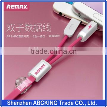 Original Remax Charging Data Cable 2 in 1 USB Cable For iphone and Xiaomi Samsung HTC Nokia