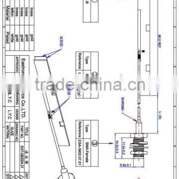 WIFI antenna IPEX PLUG RA with PCB