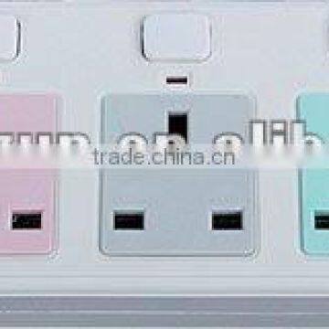 4 way 4 switch British/UK extension socket 13A