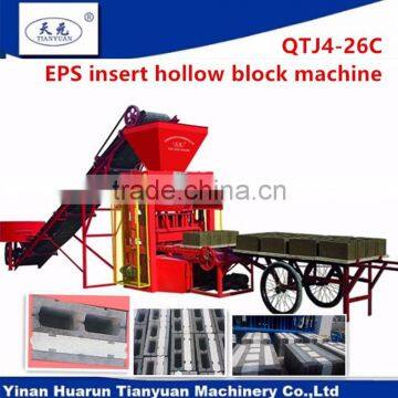 specially designed machine for making hollow brick with EPS board insert QT4-26