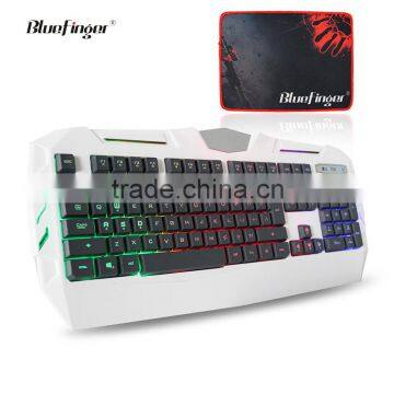 OEM white USB wired led keyboard with rainbow backlit as gift