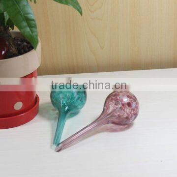 2016 wholesale colored mouth blown glass plant watering ball