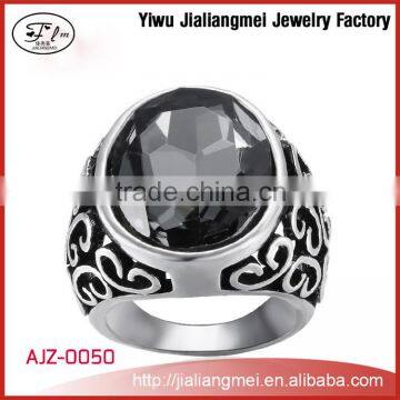 Fashion Europe High Quality Vintage Hollow Dark Black Ring Male Ring Wholesale