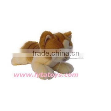 2015 Cute Brown and White Lifelike Plush Toy Cat