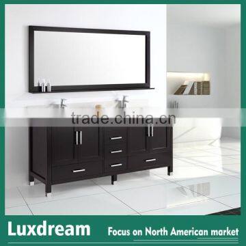 48" Black Bathroom Vanity Glass Sink With Stainless Steel Legs photo-6