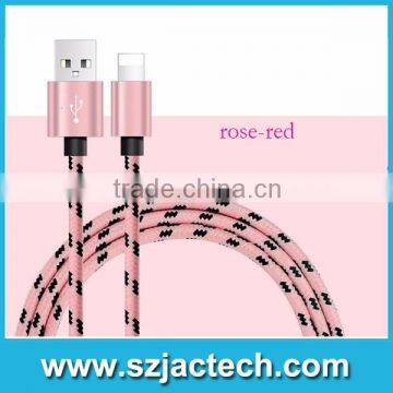 Metal Braided Wire Sync Data Charger Cable for iPhone 5 5s 6 7 plus