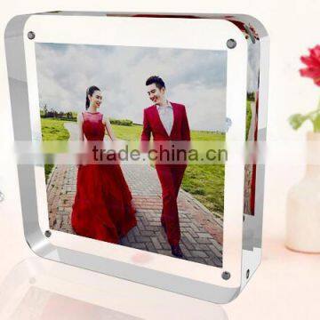 square round acrylic photo frame, magnetic frame