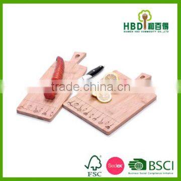 Natural fashionable bamboo cheese cutting board with logo