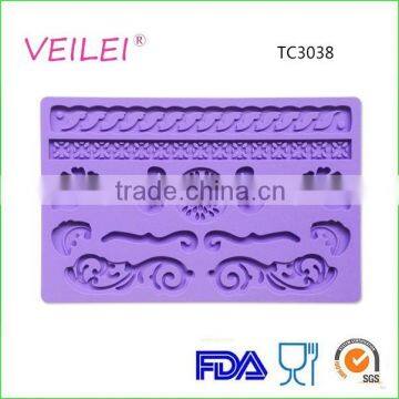 Instant cake decoration silicone fondant lace mat