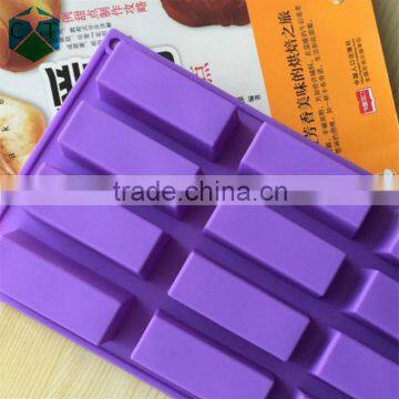 CTBED044 12 Even Rectangle Bulk Soap Making Supplies Decorative Pattern Decoration Heart Craft Art Silicone Soap Craft Molds photo-2