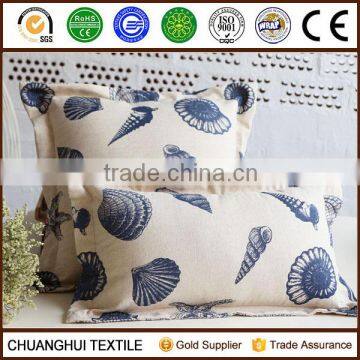 100% linen shell printed pattern cushion and pillow case for home decoration