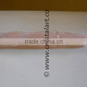 ROSE QUARTZ CARVING ANGEL HEALING STICK