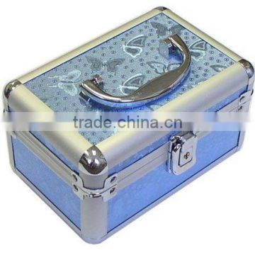 Blue Butterfly Aluminum Makeup Storage Case