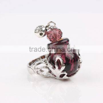 Fashion Mini Glass Bottle Women Perfume Finger Ring Size Adjustable Essential Oil Rings Scent Ring photo-6