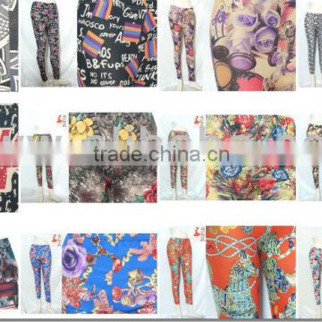 vtg HIPPIE BOHO chic graphic art pattern gypsy legging mixed print skinny pants