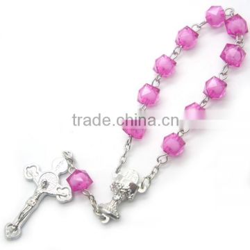 rosary,religious rosary, arcylic deacde rosary with polyheral arcylic beads rosary, religious necklaces