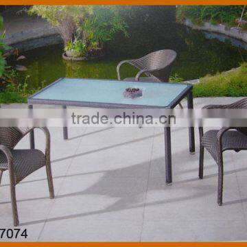 Modern Dining Room Rattan Table Chair Set