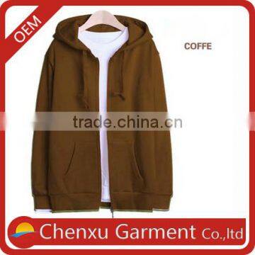 cheap athletic plain coffe color gym hoodie full zip 100% cotton men custom gym hoodie oversized men dri fit hoodie