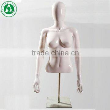 half body new design white glossy polypropylene female mannequins and display torsos