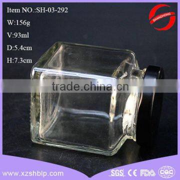 Mini Square Glass Jar With Safty Button Cap photo-5