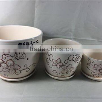 Ceramic Flower Pot Different Size With Same Pattern photo-3